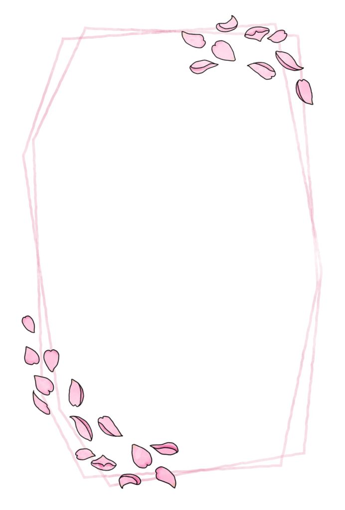 メッセージカードのテンプレート（罫線なし）｜桜の花びら
