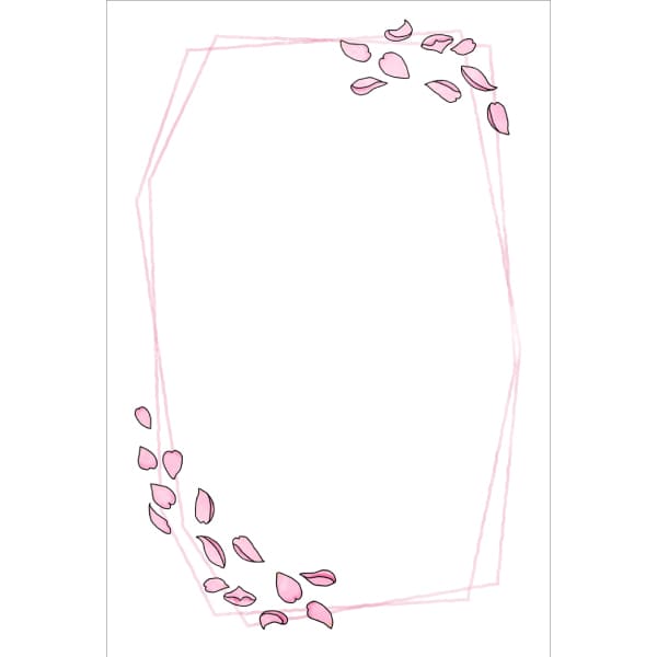 メッセージカードのテンプレート｜桜の花びら