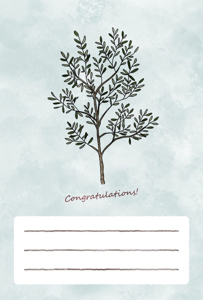 メッセージカードのテンプレート（罫線あり）｜オリーブの木