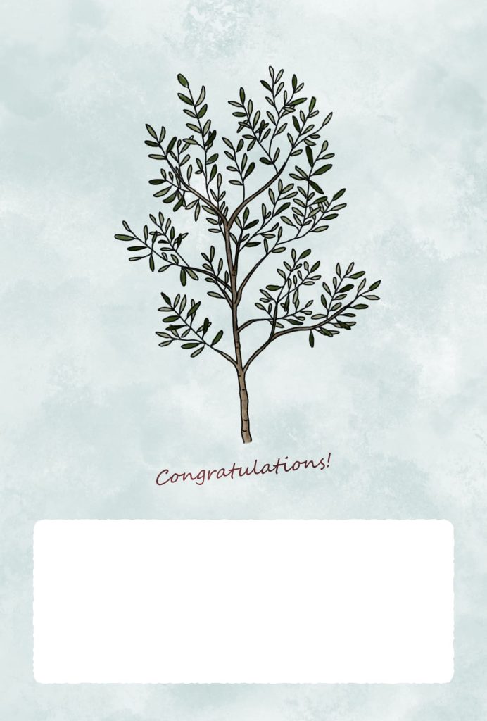 メッセージカードのテンプレート（罫線なし）｜オリーブの木