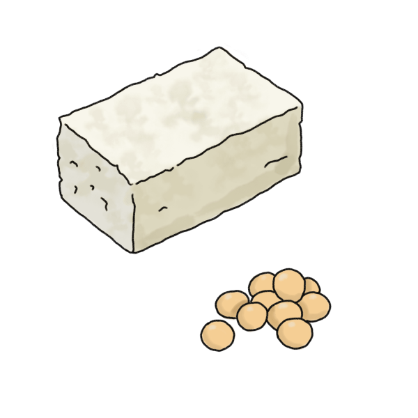 豆腐と大豆のイラスト