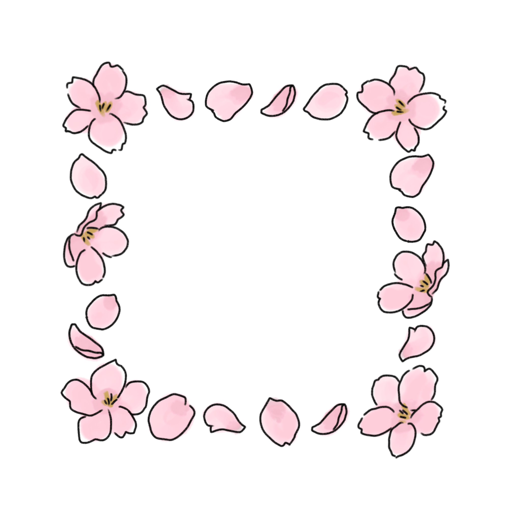 桜の花びらのイラスト｜フレーム