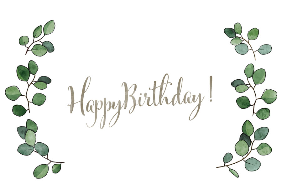 メッセージカードのテンプレート(HappyBirthday!)|ユーカリ