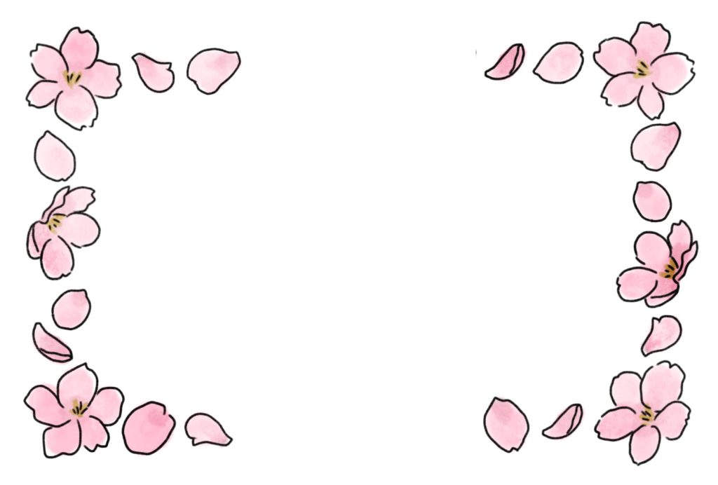 メッセージカードのテンプレート（罫線なし）｜桜