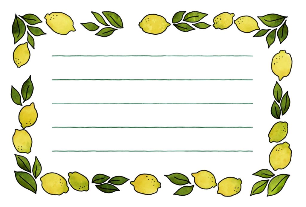 メッセージカードのテンプレート（罫線あり）｜レモン