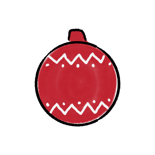 クリスマスのイラスト|オーナメント(赤)