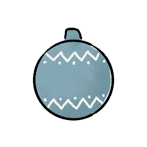 クリスマスのイラスト|オーナメント(青)