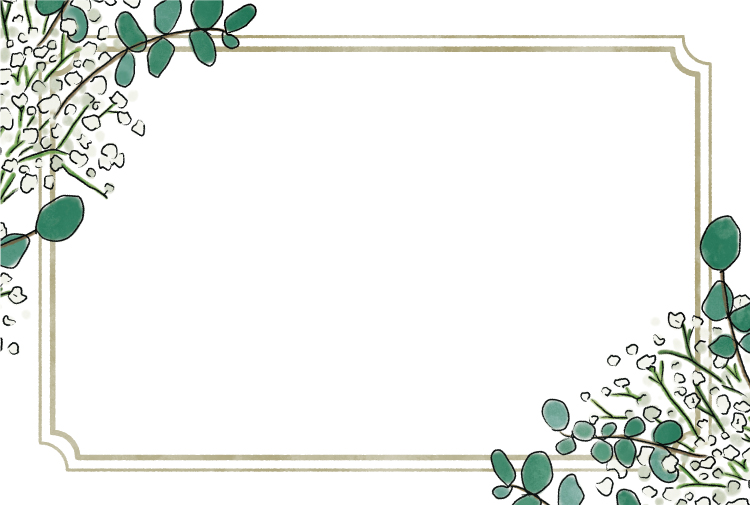 メッセージカードのテンプレート|ユーカリとかすみ草