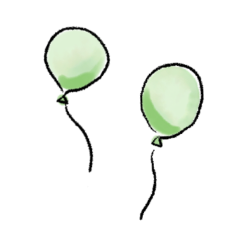 風船のイラスト|緑x2
