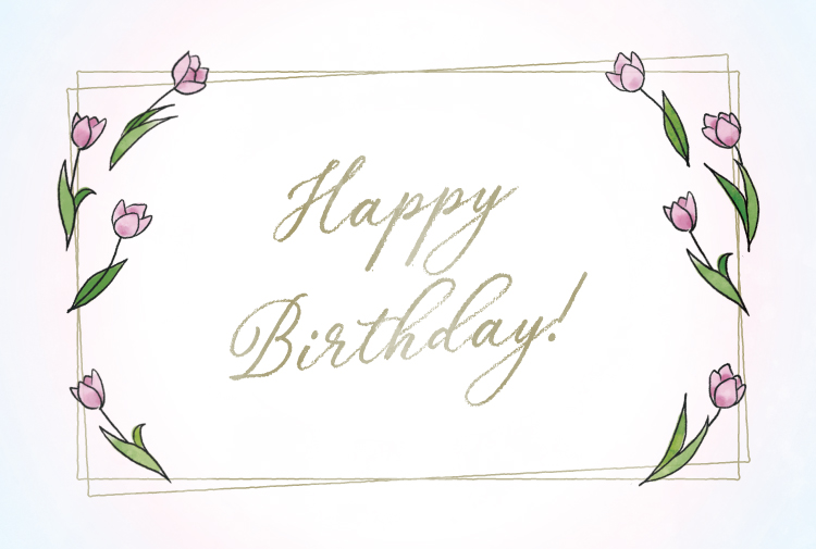メッセージカードのテンプレート｜チューリップ｜02｜birthday